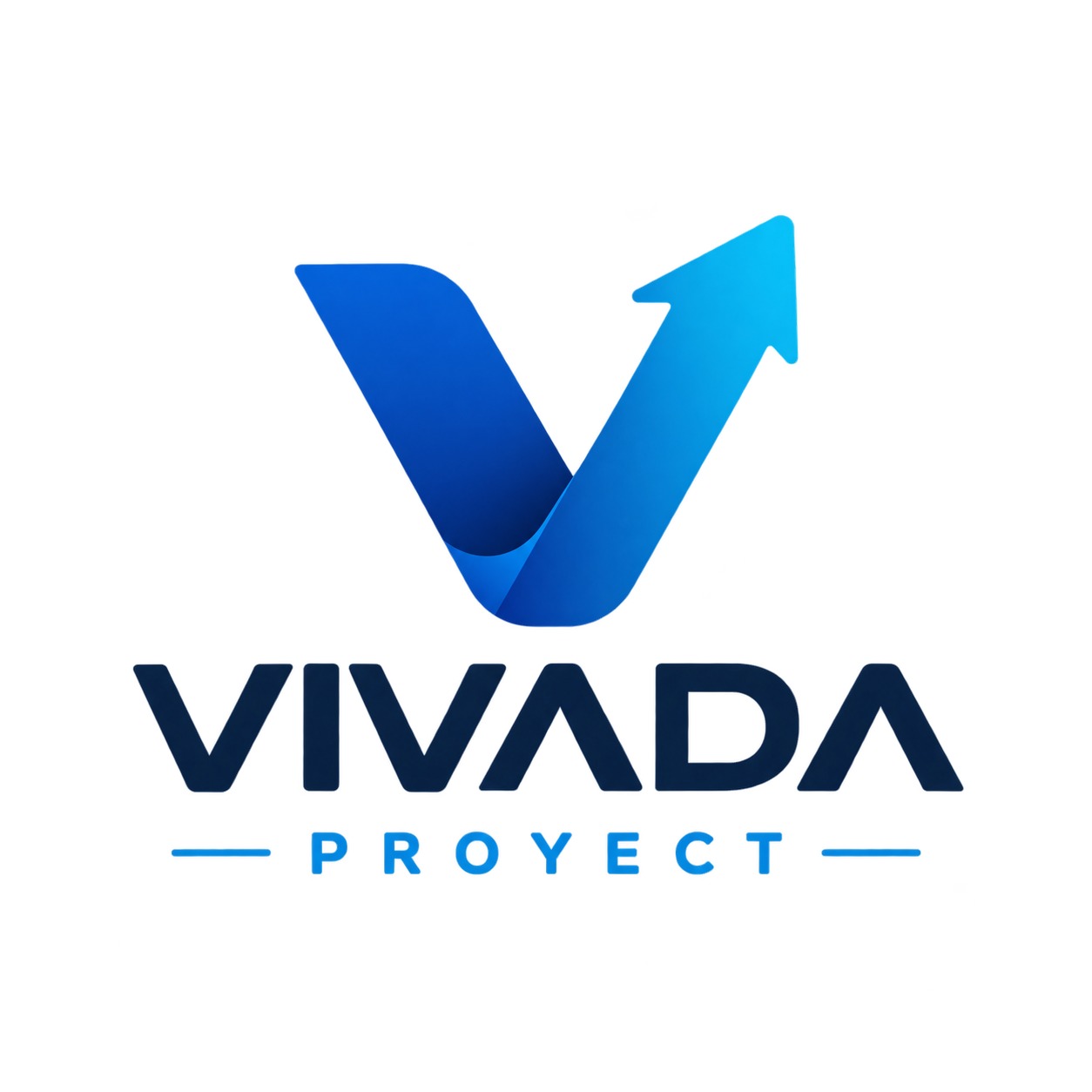 Logo de Vivada Proyect: una V azul con una flecha ascendente